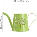 Dekorativ vannkanne i metall, løvetanndesign, grønn, 12 cm høy, 2 stk., dekorativ vase, shabby chic | Floristik24.no