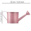 Dekorativ vannkanne, rosa metallplantekasse, Ø13,5 cm H12,5 cm | Floristik24.no