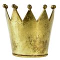 Dekorativ krone metall blomsterpotte messing utseende Ø11cm/H10cm | Floristik24.no