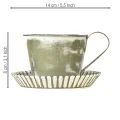 Dekorativ kopp metall hvitvasket antikk Ø9cm H8cm 2 stk | Floristik24.no