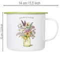 Dekorativt krus/blomsterpotte, emaljert, Ø11,5 cm H10 cm | Floristik24.no