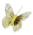 Floristik24 Dekorativ sommerfugl på tråd gul 8cm 12stk