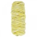 Floristik24 Filtsnor med stålsnor ull gul pastell 20m