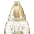Gravlys glassvase retro gravlykt klar hvitt gull Ø11cm H26,5cm | Floristik24.no