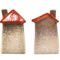 Elske keramiske hus - hjertedesign, rød og naturlig, 17,5 cm - romantisk dekorasjon for hjemmet, 2 stk. | Floristik24.no