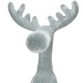 Dekorativ kantsitter for Elk, H31 cm, grå, 3 stk. | Floristik24.no