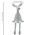 Dekorativ kantsitter for Elk, H31 cm, grå, 3 stk. | Floristik24.no