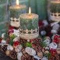 Floristik24 Lysestaker adventskrans antikk gull Ø7cm H12cm 4 stk