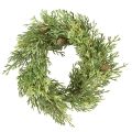 Floristik24 Liten kunstig grankrans, grønn med kongler, Ø24 cm, jul