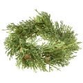 Liten kunstig grankrans, grønn med kongler, Ø24 cm, jul | Floristik24.no