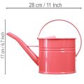 Dekorativ vannkanne i metall, rosa blomsterpotte, 1,25 l, innendørs/utendørs, balkong | Floristik24.no