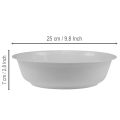 Metallskål, hvit, skål med emaljeutseende, Ø25 cm, H7 cm | Floristik24.no