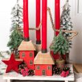 Mini juletre trefot grønn hvit Ø8cm H18cm 3stk | Floristik24.no