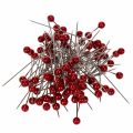 Floristik24 Perlehodepinner Ø6mm 65mm Rød