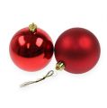 Floristik24 Røde julekuler i plast, 8 cm, 6 stk.