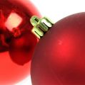 Røde julekuler i plast, 8 cm, 6 stk. | Floristik24.no