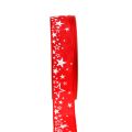 Floristik24 Julebånd stjernemønster rød 25mm 25m