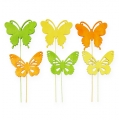 Floristik24 Dekorative sommerfugler på en wire 3-farget 8cm 18stk