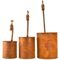 Plantekar patina dekorativt metall med kran H25/37/43cm sett med 3 stk | Floristik24.no