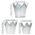 Blomsterpottekrone metall dekorativ sink Ø21,5/19,5/17 cm sett med 3 | Floristik24.no