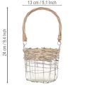 Hengende lyktedekorasjon, metall, glass, piletre, Ø13 cm H12 cm, 2 stk. | Floristik24.no